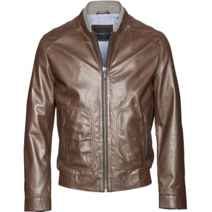 Bugatti - Leren Jas - Bruin - Stijlvolle Leren Jas met Logoplaatje