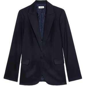 Zadig & Voltaire, Dames, Jassen, Blauw, Maat: M Wol,