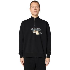 Off White, Heren, Sweatshirts & Hoodies, Zwart, Maat: L Katoen,