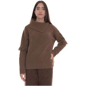 Weekend Max Mara, Dames, Truien, Bruin, Maat: L Wol,