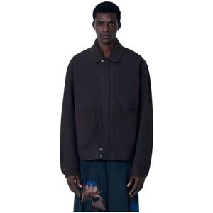 Dries Van Noten, Heren, Jassen, Bruin, Maat: M Leer,