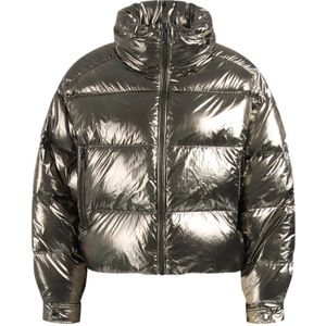 Michael Kors - Cropped Puffer Jacket - Grijs - Dames - Nylon