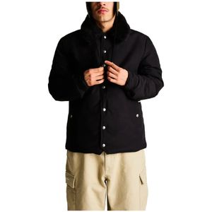 Pop Trading Company, Heren, Jassen, Zwart, Maat: L Poliester,