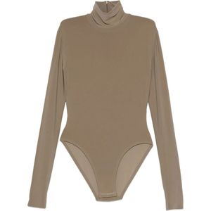 Norma Kamali, Dames, Tops, Beige, Maat: S Poliester,