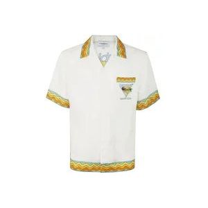 Casablanca Cubaanse Kraag Shirt , White , Heren , Maat: XL