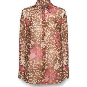 Elena Mirò, Dames, Blouses & Shirts, Bruin, Maat: M Viscose,