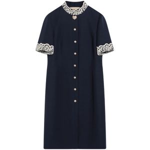 Valentino, Dames, Jurken, Blauw, Maat: S Zijde,