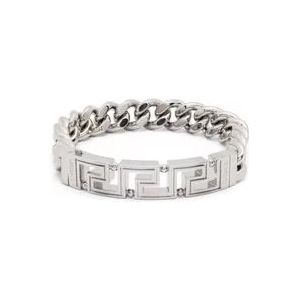 Versace Metalen Armband , Gray , Heren , Maat: M