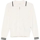 Liu Jo - Gebreid Vest - Zwart/Wit - Lange Mouw - Ritssluiting