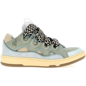 Lanvin - Curb Leather Sneakers - Blauw - Dames - Leer
