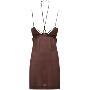 Nensi Dojaka, Dames, Jurken, Bruin, Maat: L