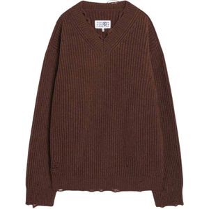 MM6 Maison Margiela, Heren, Truien, Bruin, Maat: M Wol,