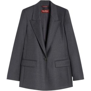 Max Mara Studio, Dames, Jassen, Grijs, Maat: S Wol,