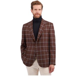 Brooks Brothers, Heren, Jassen, Bruin, Maat: M Linnen,