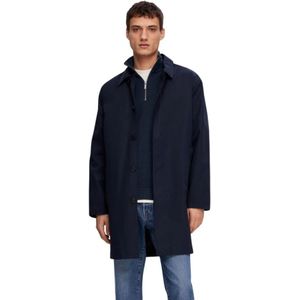 Selected Homme, Heren, Mantels, Blauw, Maat: S Katoen,