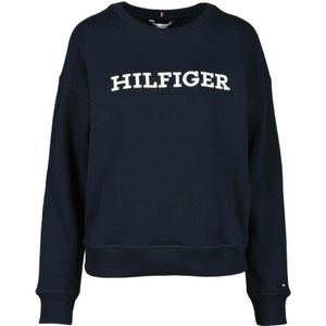 Tommy Hilfiger, Dames, Sweatshirts & Hoodies, Blauw, Maat: XL Katoen,