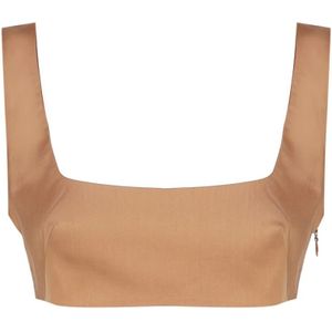 Andamane, Dames, Tops, Beige, Maat: M Katoen,