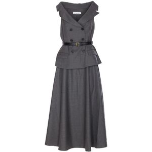 Self Portrait, Dames, Jurken, Grijs, Maat: S Leer,