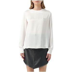 Gaëlle Paris, Dames, Sweatshirts & Hoodies, Wit, Maat: 2XS Satijn,