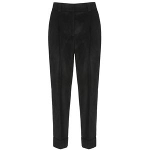 Peserico, Dames, Broeken, Zwart, Maat: XS Corduroy,