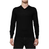 Dolce & Gabbana, Heren, Truien, Zwart, Maat: 2XL Wol,