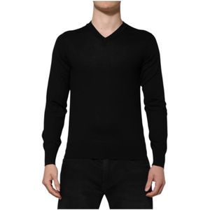 Dolce & Gabbana, Heren, Truien, Zwart, Maat: 2XL Wol,
