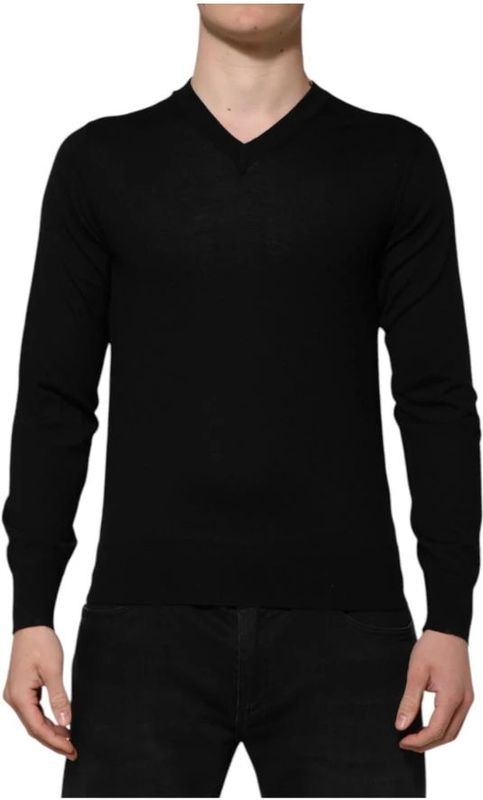 Dolce & Gabbana, Heren, Truien, Zwart, Maat: 2XL Wol,