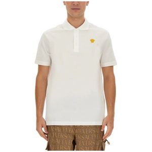 Versace Logo Polo Regular Fit Cotton , White , Heren , Maat: S