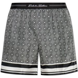 Dolce & Gabbana, Heren, Korte broeken, Grijs, Maat: M Zijde,