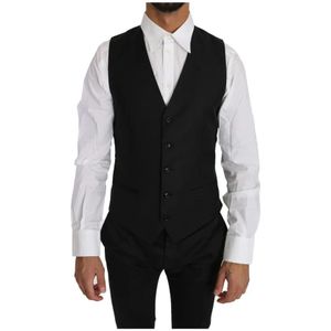 Dolce & Gabbana, Heren, Pakken, Zwart, Maat: S Wol,