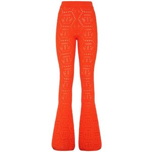 Philipp Plein, Dames, Broeken, Oranje, Maat: M Katoen,