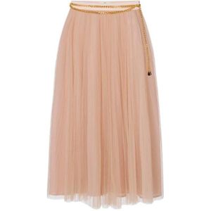 Elisabetta Franchi, Dames, Rokken, Beige, Maat: XS Tulle,