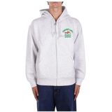 Carhartt Wip - Logo Front Zip Hoodie - Sweatvest - Wit - Katoen