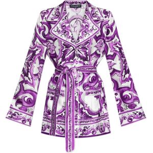 Dolce & Gabbana, Dames, Blouses & Shirts, Paars, Maat: S Zijde,