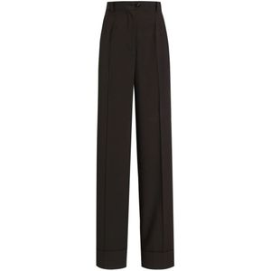 Dolce & Gabbana, Dames, Broeken, Zwart, Maat: S Wol,