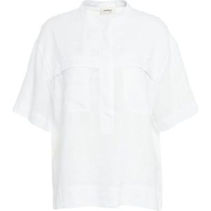 Ottod'Ame, Dames, Blouses & Shirts, Wit, Maat: S Linnen,