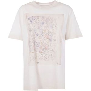 Golden Goose - T-shirt - Beige - Dames - Bloemenprint