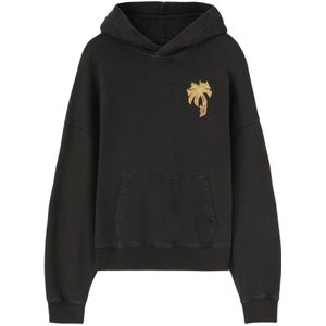 Palm Angels, Heren, Sweatshirts & Hoodies, Zwart, Maat: L Katoen,