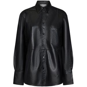 Victoria Beckham - Leren Overhemd - Zwart - Lamsleer