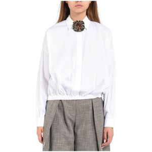 Simona Corsellini, Dames, Blouses & Shirts, Wit, Maat: XS Katoen,
