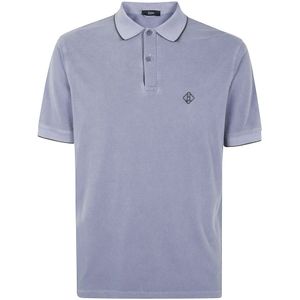 Herno, Heren, Tops, Blauw, Maat: 2XL Piqué,