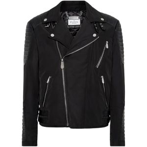 Philipp Plein, Heren, Jassen, Zwart, Maat: 2XL Nylon,