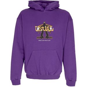 Usual, Heren, Sweatshirts & Hoodies, Paars, Maat: XL Katoen,