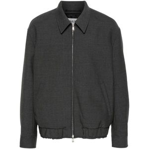 Lanvin Antraciet Wol Zip-Up Jas , Gray , Heren , Maat: L