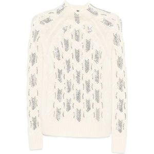 Ermanno Scervino, Dames, Truien, Beige, Maat: S Wol,