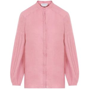 Gabriela Hearst, Dames, Blouses & Shirts, Roze, Maat: XS Linnen,