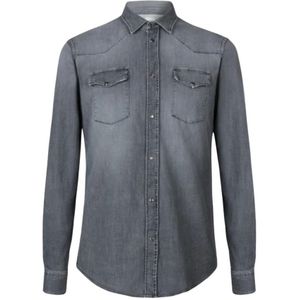 Dondup, Heren, Overhemden, Grijs, Maat: S