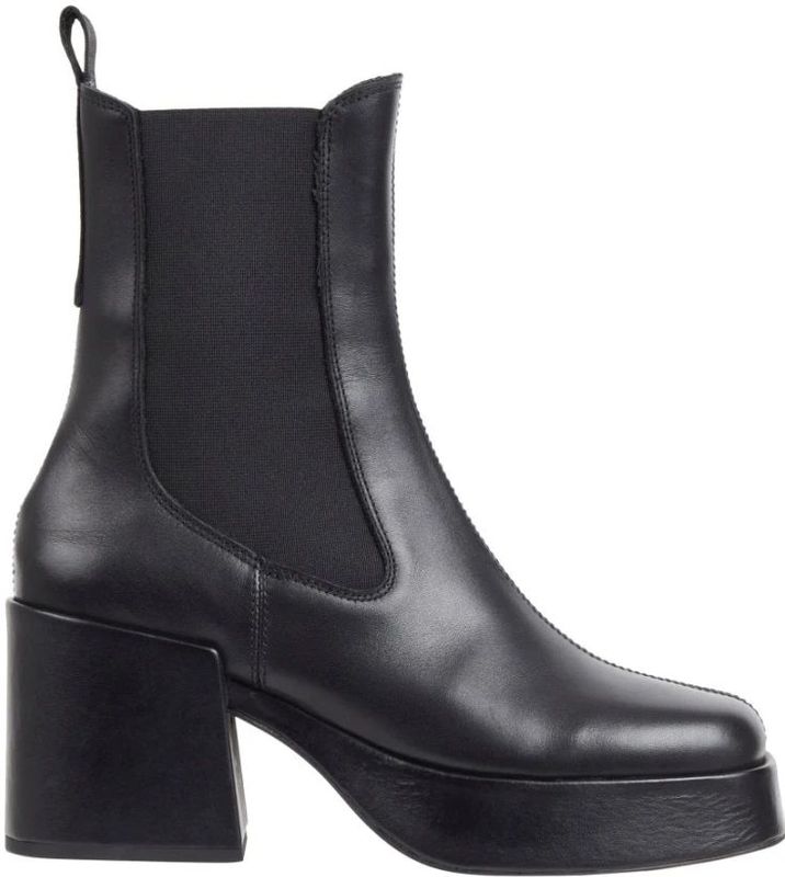 Tommy Hilfiger - Womens Boots - Chelsea Boots - Zwart - Leer