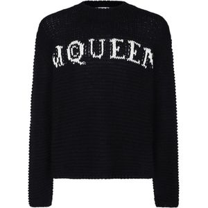 Alexander McQueen, Heren, Truien, Zwart, Maat: M Katoen,