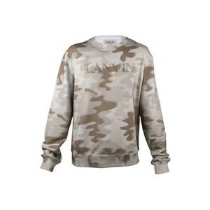 Lanvin Beige Militaire Print Sweatshirt , Multicolor , Heren , Maat: 2XL